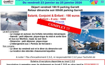 WEEK END SKI 2026