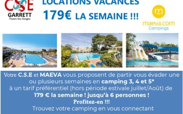 LOCATIONS VACANCES à 179€ LA SEMAINE