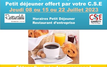 PETIT DEJEUNER OFFERT