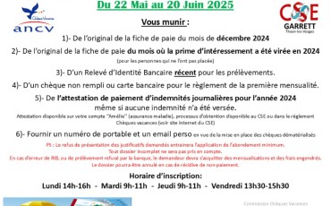 INSCRIPTIONS CHEQUES VACANCES 2026