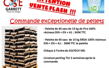 Vente FLASH PELLETS