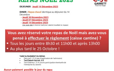 REPAS DE NOEL PAIEMENT