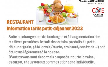 Resto tarifs 2023