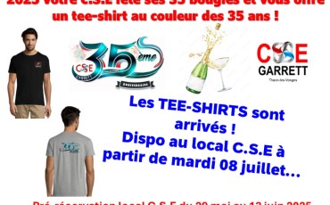 Les TEE SHIRTS CSE sont arrivés !