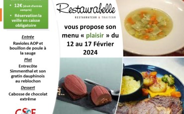 Menu plaisir Restaurabelle