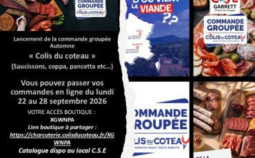 Commande vente groupée COLIS du COTEAU