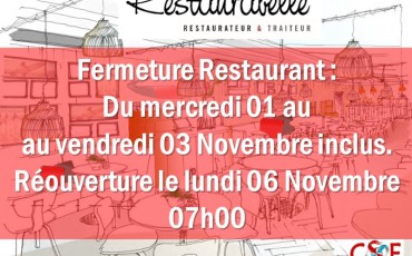 FERMETURE RESTO