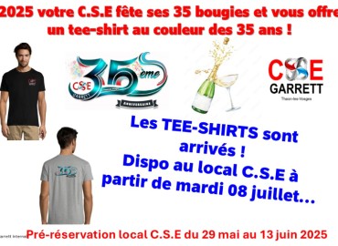 les TEE SHIRTS sont arrivés