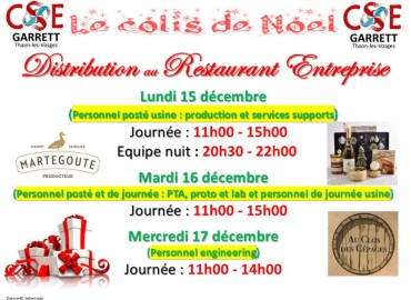DISTRIBUTION COLIS DE NOEL