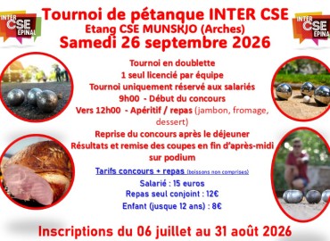 TOURNOI PETANQUE INTER CSE