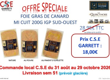 VENTE FOIES GRAS MI-CUITS